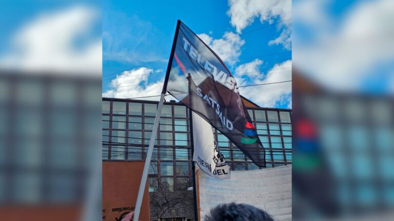 El SATSAID se movilizó en repudio a Javier Milei