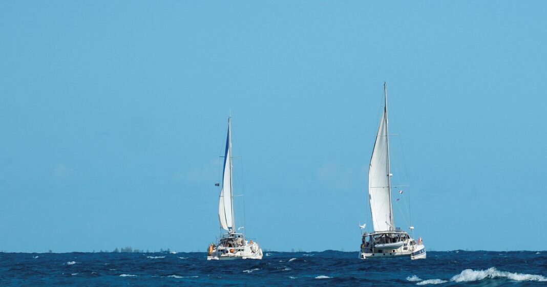 Ilustración de veleros en el mar durante una búsqueda