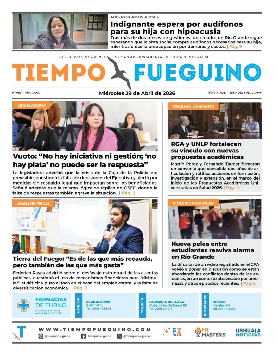 Oficina comercial de Tiempo Fueguino en Río Grande, Tierra del Fuego
