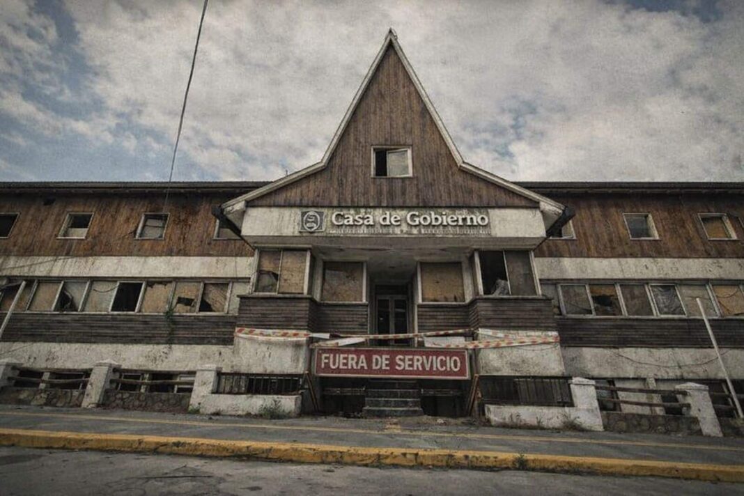 Trabajadores estatales y docentes durante una protesta en Tierra del Fuego.
