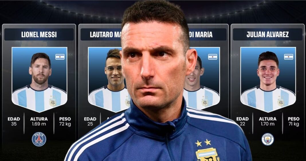 Lionel Scaloni sosteniendo una lista con los 26 convocados de la Selección Argentina para el Mundial 2026